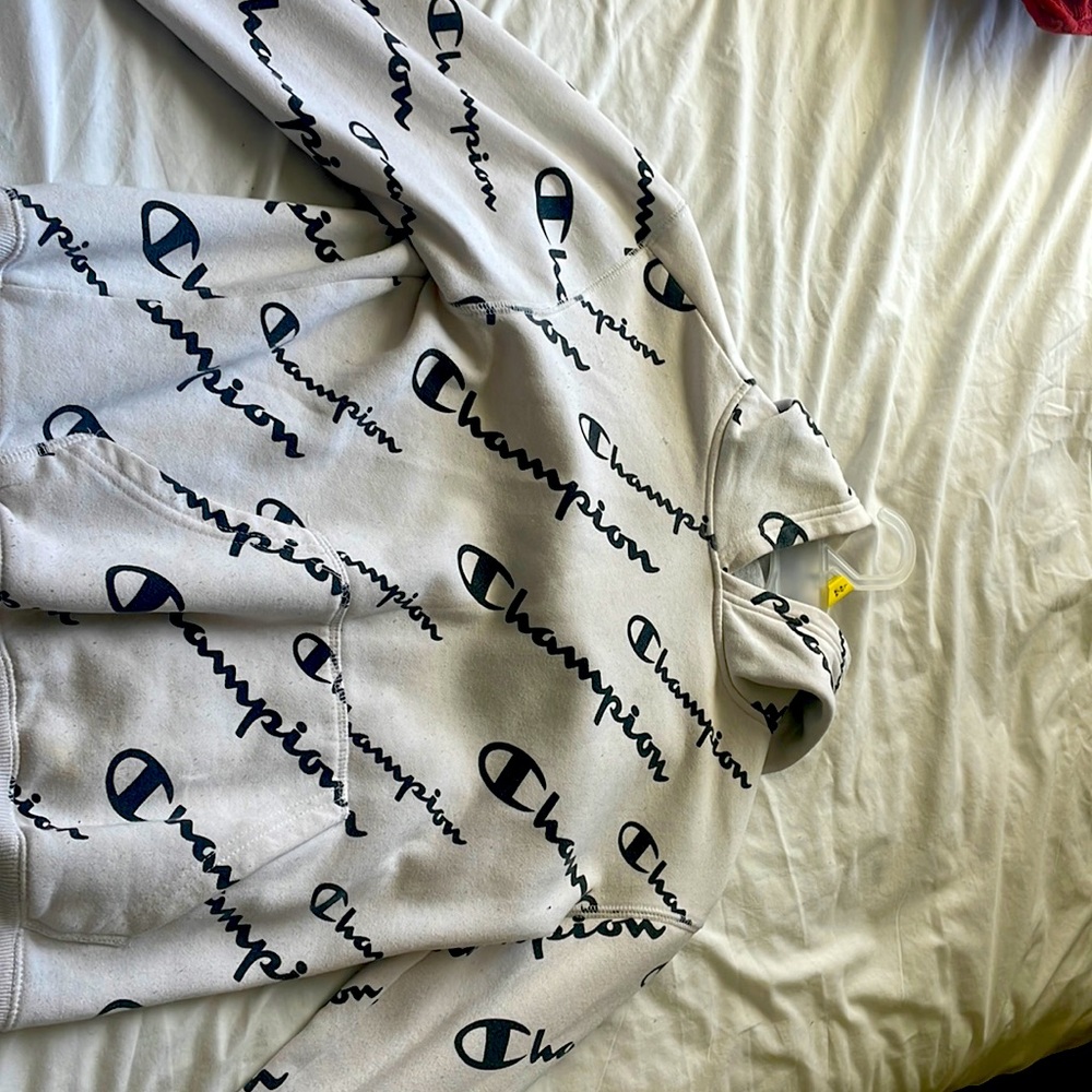 White and black champion sweater!